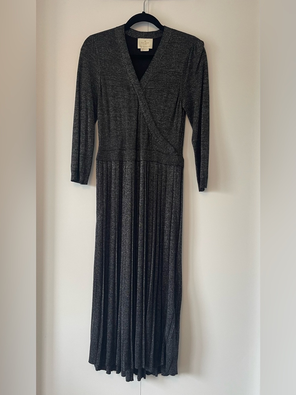 kate spade Metallic Wrap Sweater Pleated Dress | Size L | NWOT